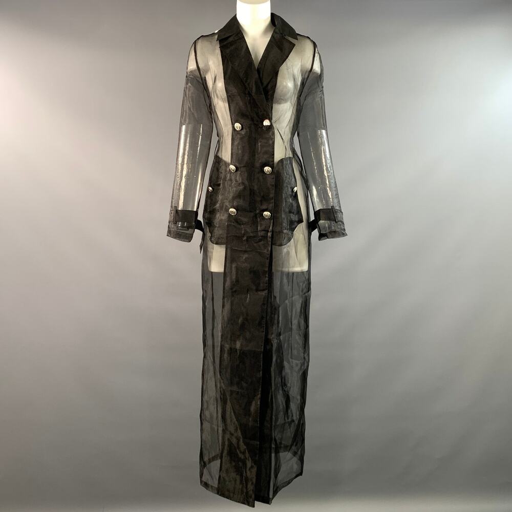 LISA MAREE Size S Black Polyester Sheer Coat